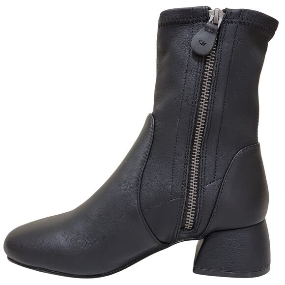 Gentle Souls Emily Block Heel Ankle Sock Booties Size US 5.5M Black Leather - Picture 3 of 5